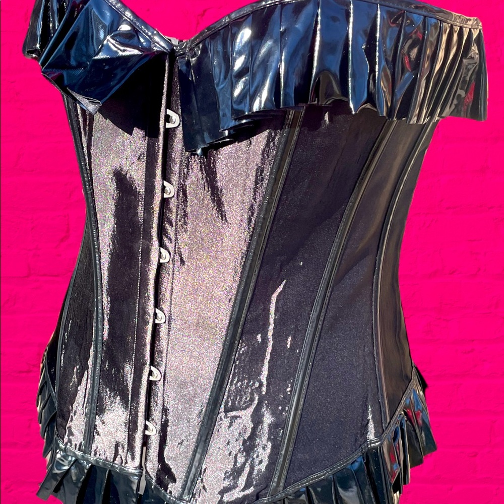 Fashion Corset Vinyl Detailing NWOT